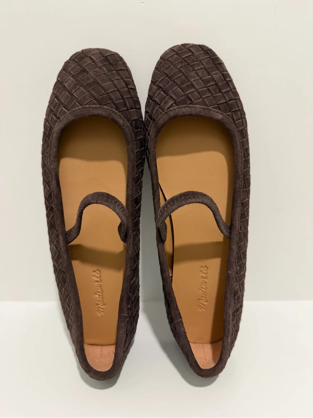 NEW Madewell The Greta Ballet Flat in Woven Dark Roast Suede NU879 $138 size 7